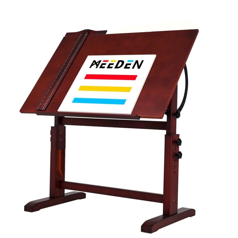 MEEDEN Large Wooden Drafting Table for Adults, Artist Drawing Station with  Adjustable Top, Walnut - Walmart Business Supplies