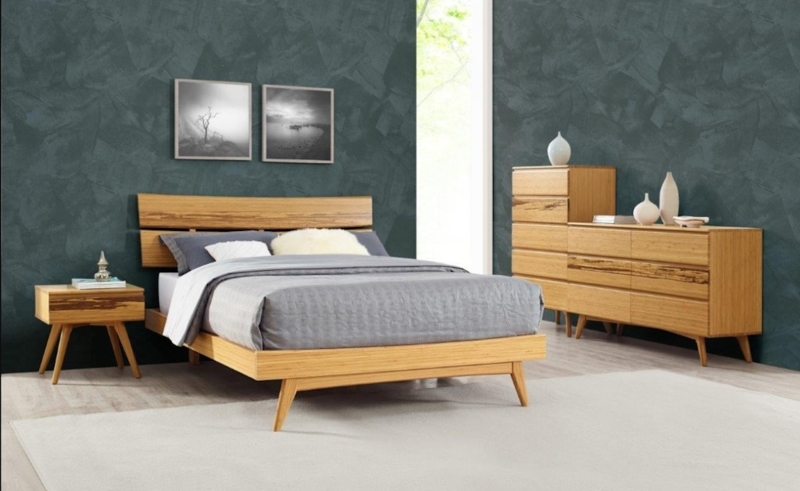 Mid-Century Modern Bamboo Furniture with Horizontal Grain Accent
