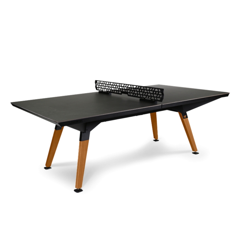 Mid-Size Ping Pong Table with Laser Cut Net and Tapered Legs