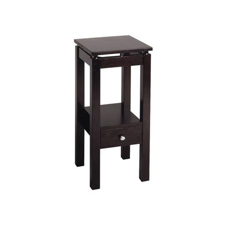 Minimalist Espresso Telephone Stand with Lower Drawer
