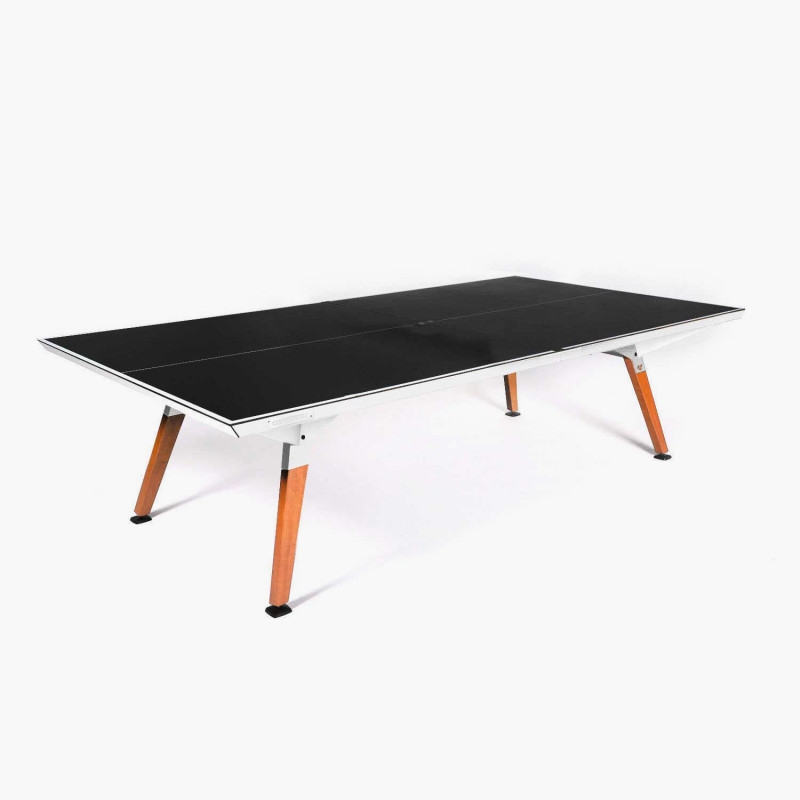 Modern Convertible Game Table with Black and White Contrast Finish