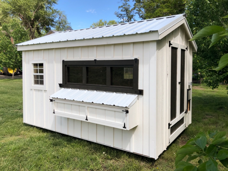 Modern Farmhouse Chicken Coop, White Board and Batten - Modern Farmhouse
