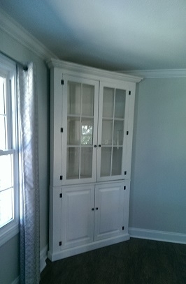 Modern Farmhouse Hutch in Soft White with Black Hardware Contrast
