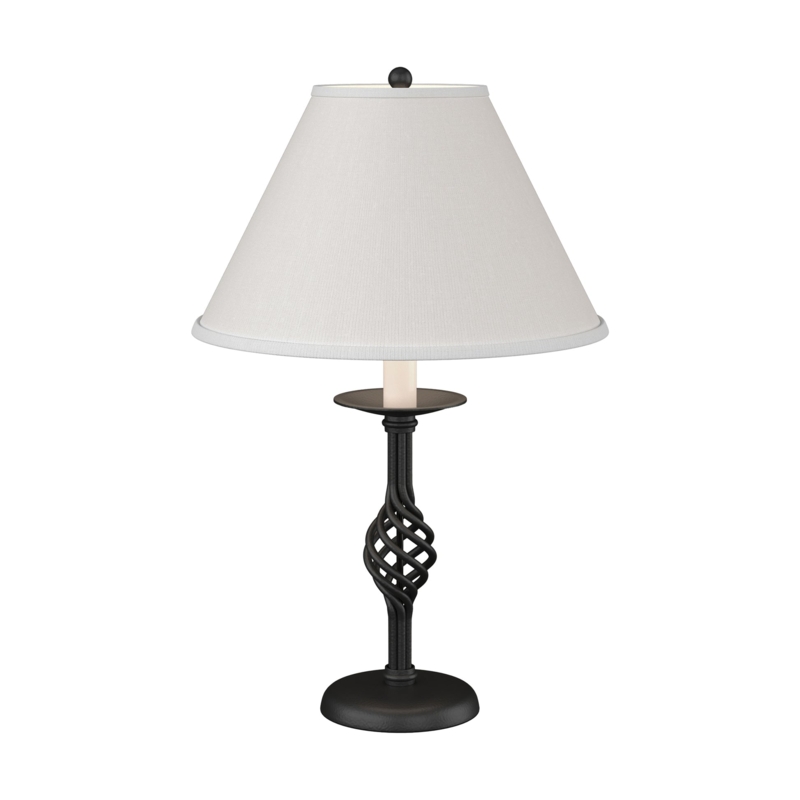 Modern Farmhouse Matte Black Metal Twist Basket Table Lamp