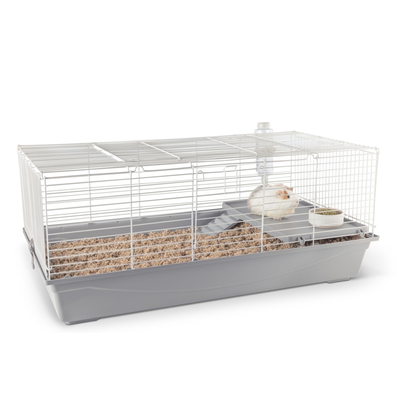 Modern Pet Cage Elevated Platform Dove Grey Deep Base
