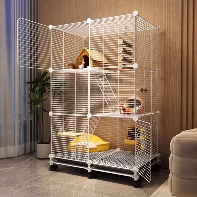 Modern Small Animal Cage White Vertical Living Space