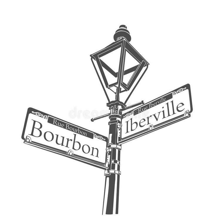 Monochrome Street Lamp Illustration with Decorative Scrollwork Brackets