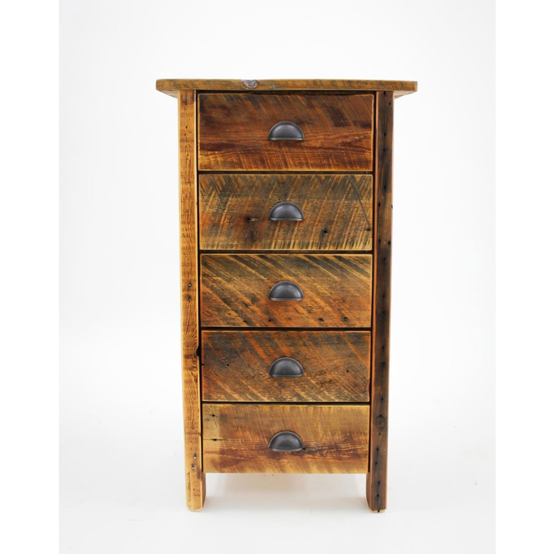 Narrow Lingerie Chest with Rough Sawn Weathered Timber