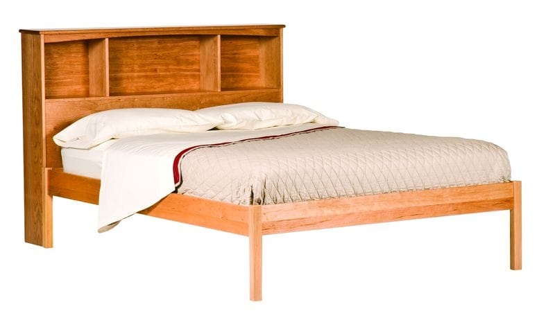 Natural Wood Platform Bed Shaker Style with Tapered Legs