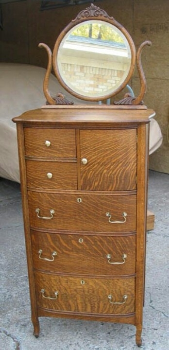 Oak lingerie chest for small corner- fancy