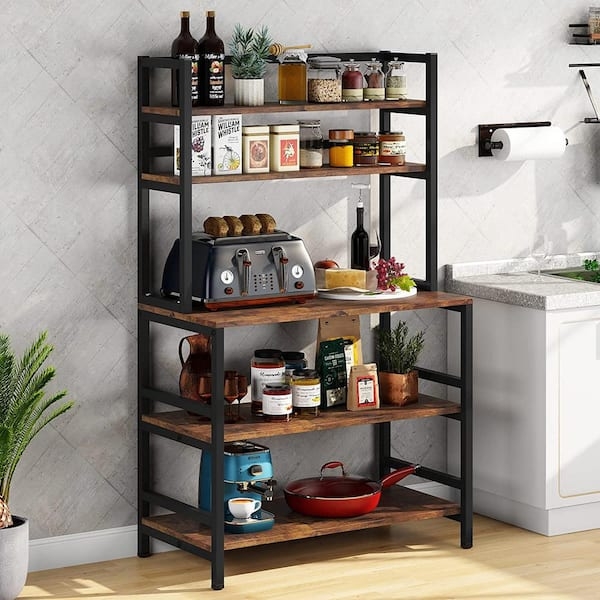Open Frame Bakers Rack with 5 Tiers and Rectangular Silhouette