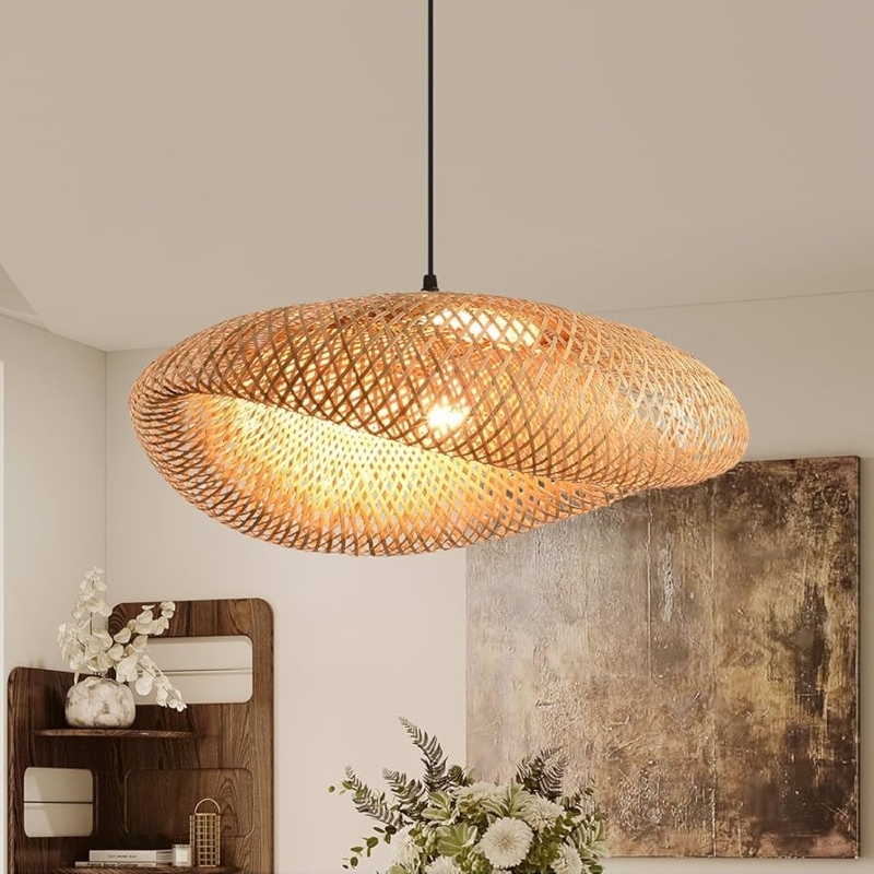 Organic Woven Pendant Light with Sculptural Folded Silhouette