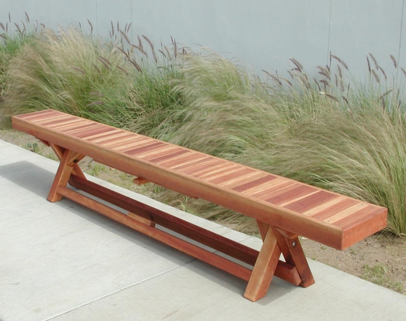 Outdoor Bench featuring Portable X-Frame Legs and Folding mechanism