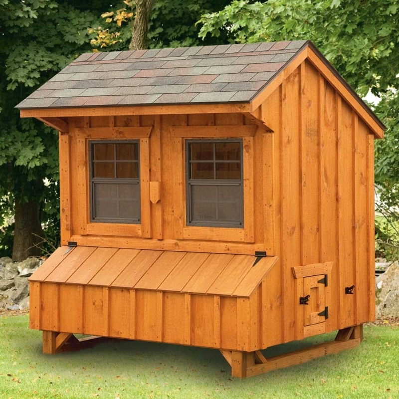 Outdoor Chicken Coop Honey Brown Stain Quaker Design