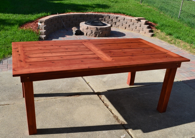 Outdoor Dining Table featuring Unique Cross-Plank Detail