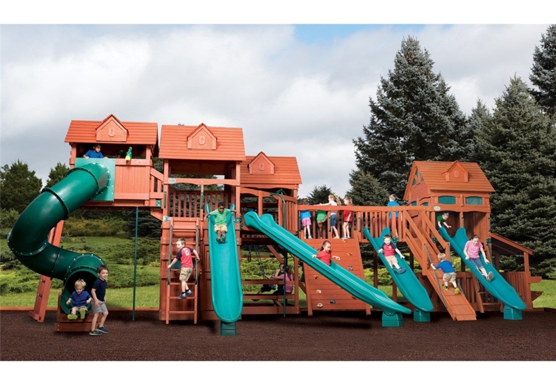 Outdoor Playset Adventure Themed Treehouse Combo, Multi Level
