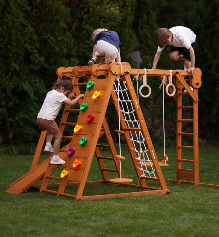 Outdoor Playset Modern Scandinavian Style with Rope Net