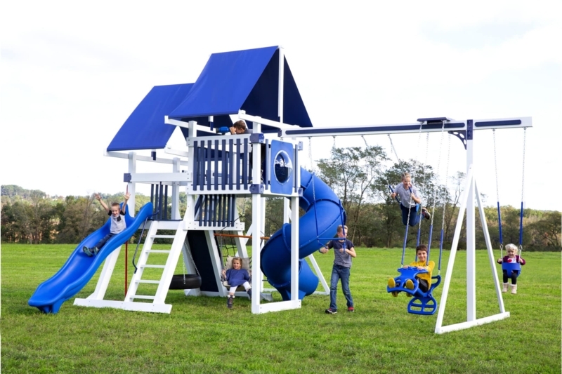 Outdoor Playset Modern Traditional with Multi Child Glider