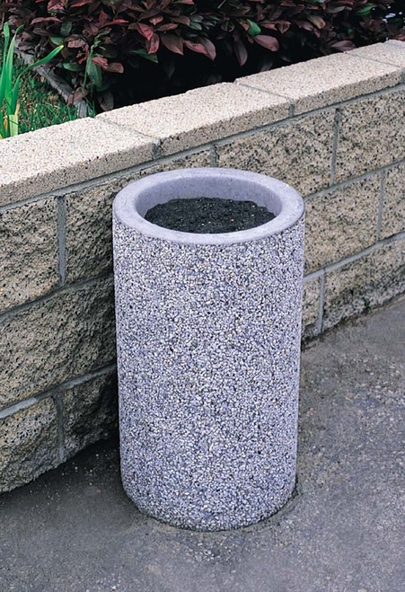 Outdoor Urn Recessed Top Aggregate Texture Pebble Finish Heavy Duty