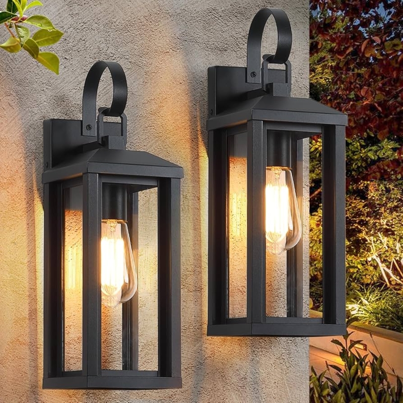 Outdoor Wall Light, Large 17 Inch Porch Sconce with Loop Top Handle