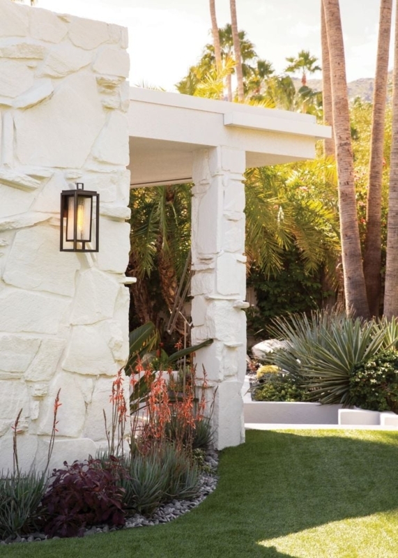 Outdoor Wall Sconce, Desert Modern Box Frame Geometric Lantern