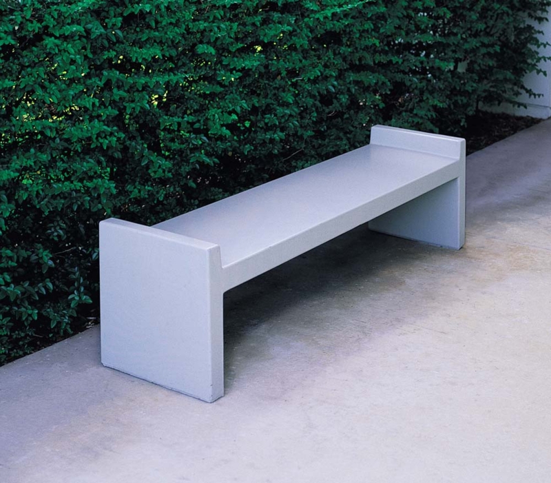Park Bench Monolithic Concrete Low Back Lip Brutalist Design