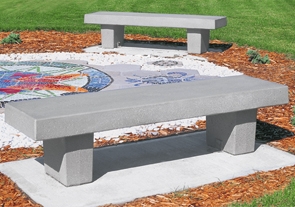Park Bench: Precast Outdoor Seating with Minimalist Block Pedestals