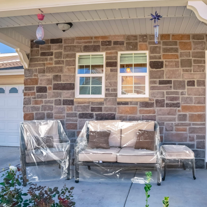 Patio Furniture Covers Clear Plastic Waterproof Stone Porch Setting