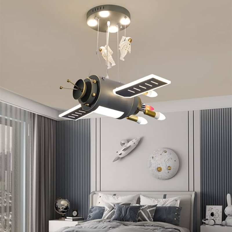 Pendant Light Rocket Design Astronaut Figures Integrated LED