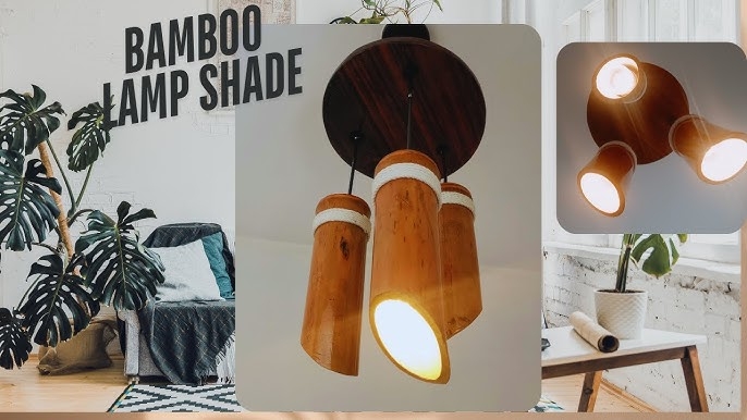 Pendant Light, Slanted Bamboo Shades with Rope Wrap Detail, Trio
