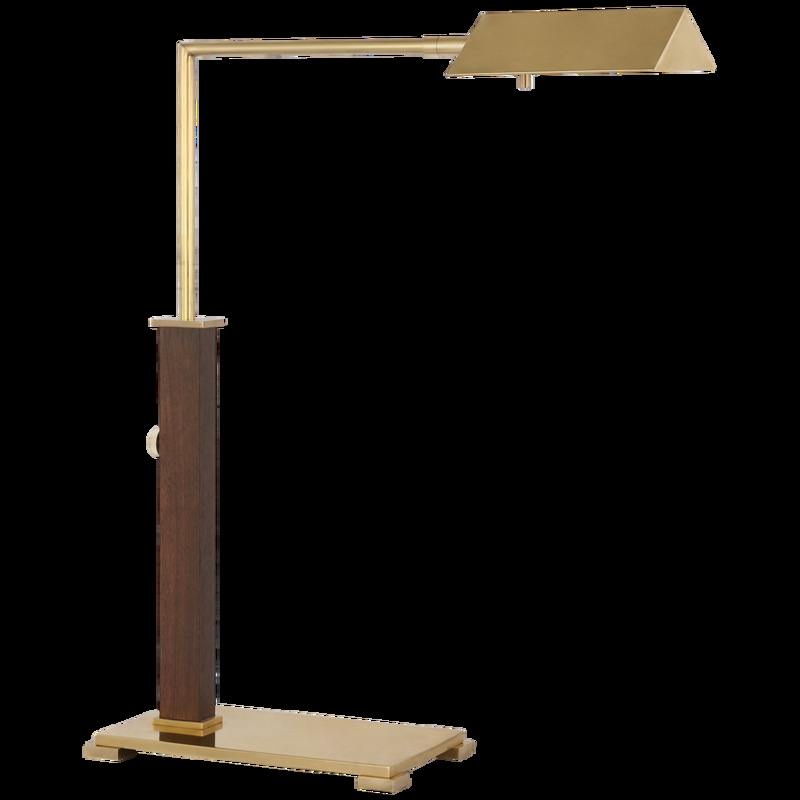 Pharmacy Desk Lamp Walnut Wood Pillar Prism Shade Rotary Switch