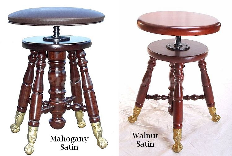 Piano Stools Antique Swivel Jansen Mahogany Satin Finish Claw Foot