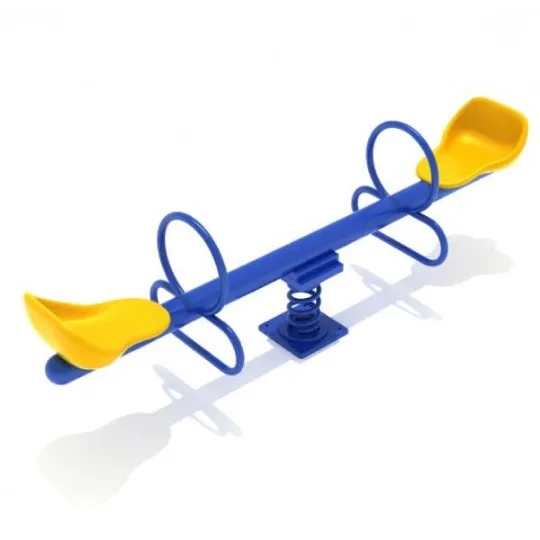 Playground Seesaw with Central Spring Base and Circular Handles
