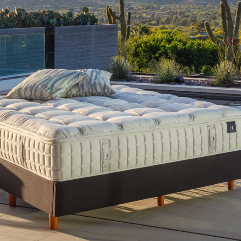 Plush Pillow Top Mattress with Quilted Side Panels and Wood Legs