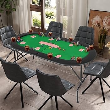 Poker Table Set with Quilted Bucket Chairs and Foldable Legs