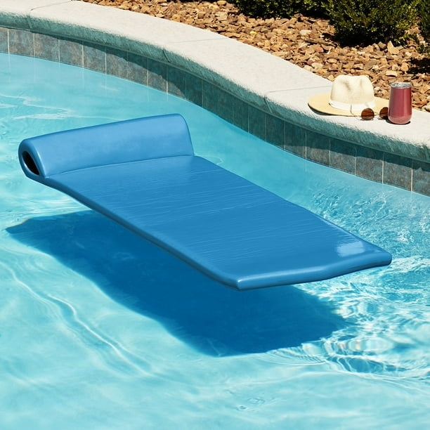 Pool Float: Cobalt Blue Thick Buoyant Rectangular Lounge