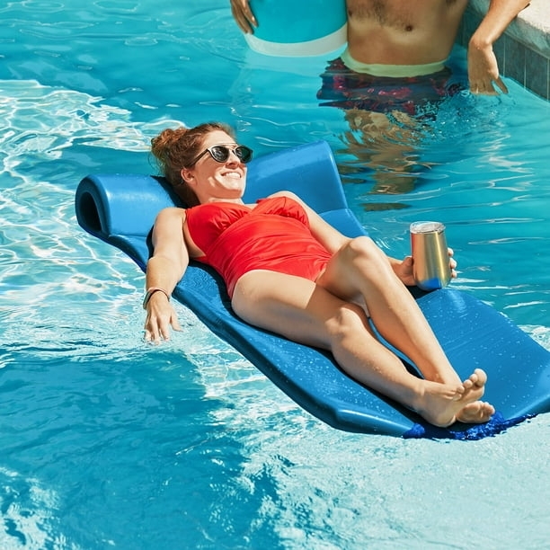 Pool Float: Deep Blue Contoured Closed-Cell Foam Mat