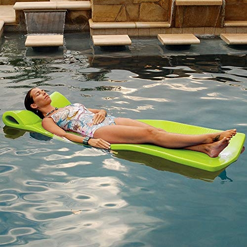 Pool Float: Lime Green Contoured Foam Raft with Wavy Edges
