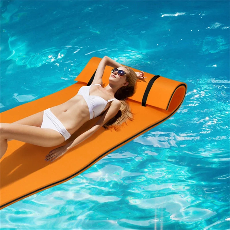 Pool Float: Vibrant Orange Roll-Up Design Foam Mat