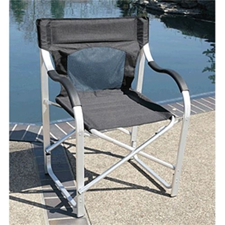 Poolside Director Chair with Mesh Back Insert and Integrated Footrest Bar