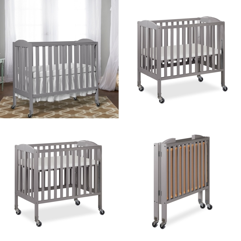 Portable Crib Design in Smooth Slate Grey Paint