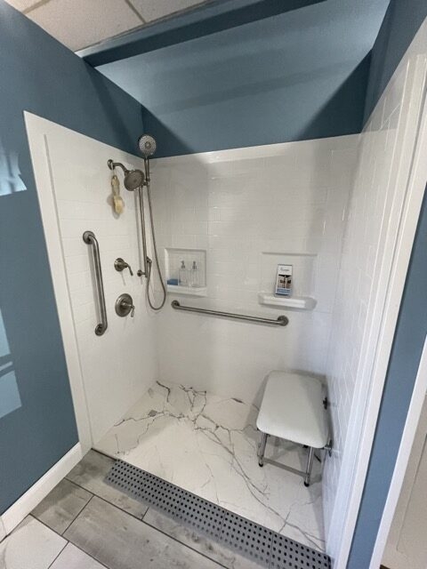 Portable Shower Bench for Seniors in Accessible Walk-In Shower