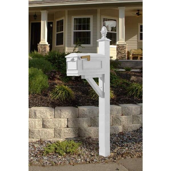 Post Mount Mailbox Cross Brace Support Crisp White Cast Aluminum