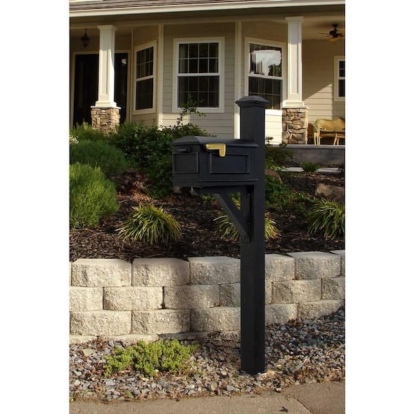 Post Mounted Mailbox Decorative Cap Recessed Panels Cast Aluminum