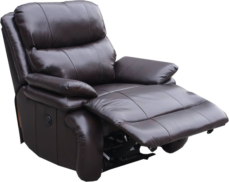 Power Recliner Chocolate Brown with Pillow Top Arms & Split Back