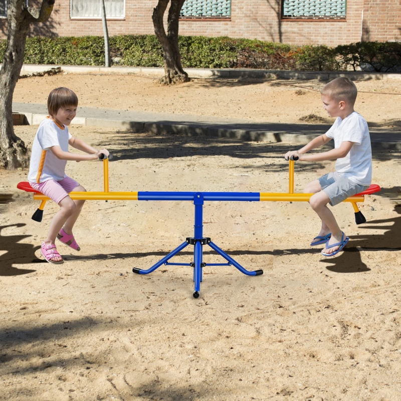 Primary Color Seesaw with 360 Degree Swivel and Tripod Base