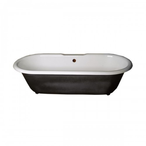 Primed Black Clawfoot Tub: Double Ended Cast Iron