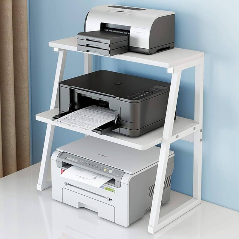 Printer Stand A-Frame Desktop Storage 3-Tier Minimalist Shelf