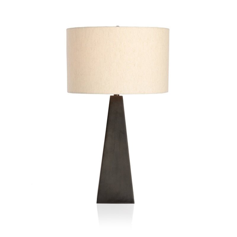 Pyramid Base Table Lamp in Dark Antique Pewter Finish
