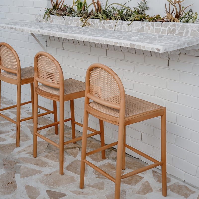 Rattan Furniture Bar Stool Rattan Seat Bar Chair Rattan Cane Bar Stools  Capri Rattan Arch Bar Stool